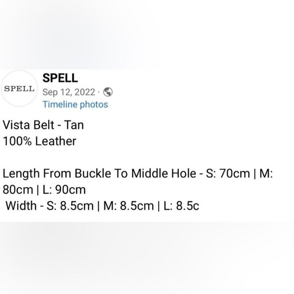 ?NWT? SPELL VISTA 100% LEATHER BELT